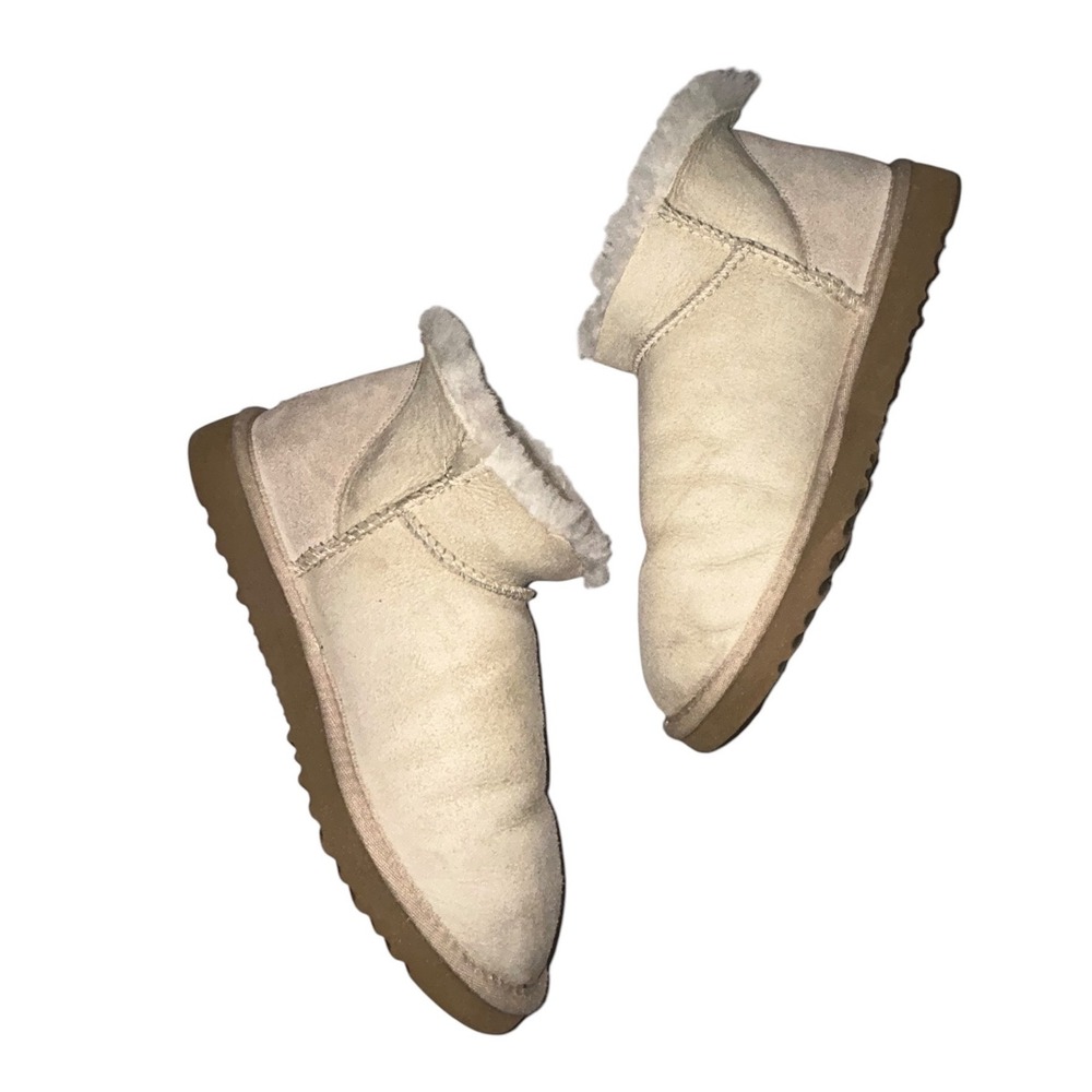 UGG Australia Classic Ultra Mini Cream Suede Ankle Boots Womens Size 8-8.5 - Picture 6 of 9